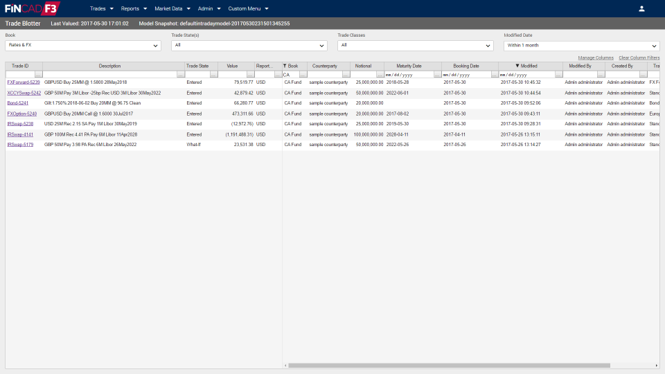 screenshot of FINCAD Analytics Suite